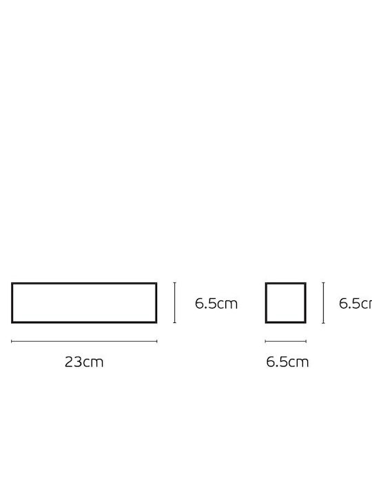 VK Lighting Επιτοίχιο Εξωτερικό Φωτιστικό LED IP54 με Θερμό Λευκό Φως Διπλής Δέσμης 23x6.5x6.5εκ. VK/02192/AN/W - second view